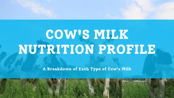 a breakdown fo each type of cow's milk nutrition profile for dental health