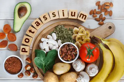 a variety of foods shows that are high in potassium