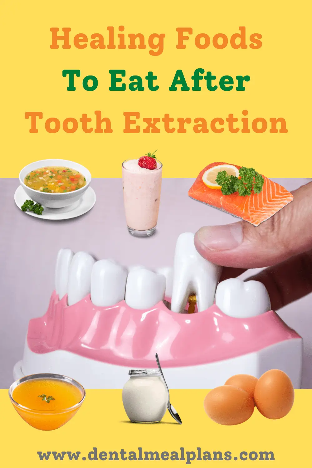 healing foods to eat after tooth extraction image with food examples