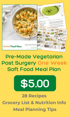 pre-made one week vegetarian soft food meal plan